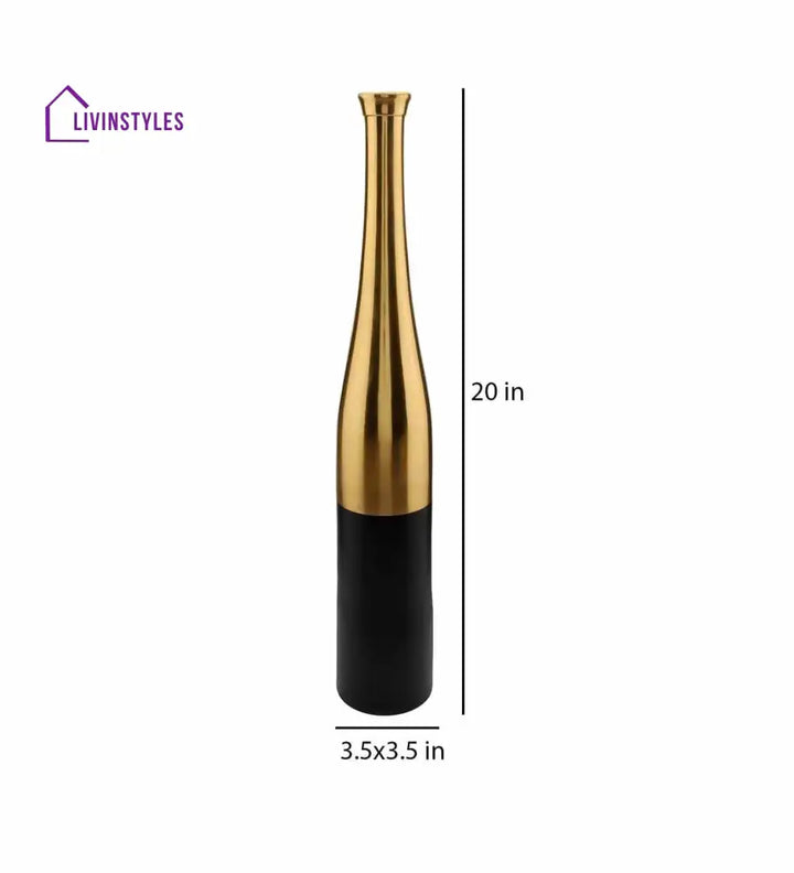 Black And Gold Champagne Large Bottle Vase