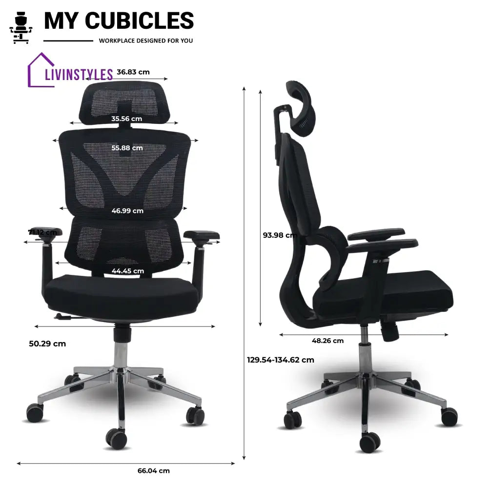 Black Ergo Gladiator Executive Office Chair with Head Rest