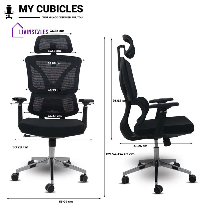 Black Ergo Gladiator Executive Office Chair with Head Rest