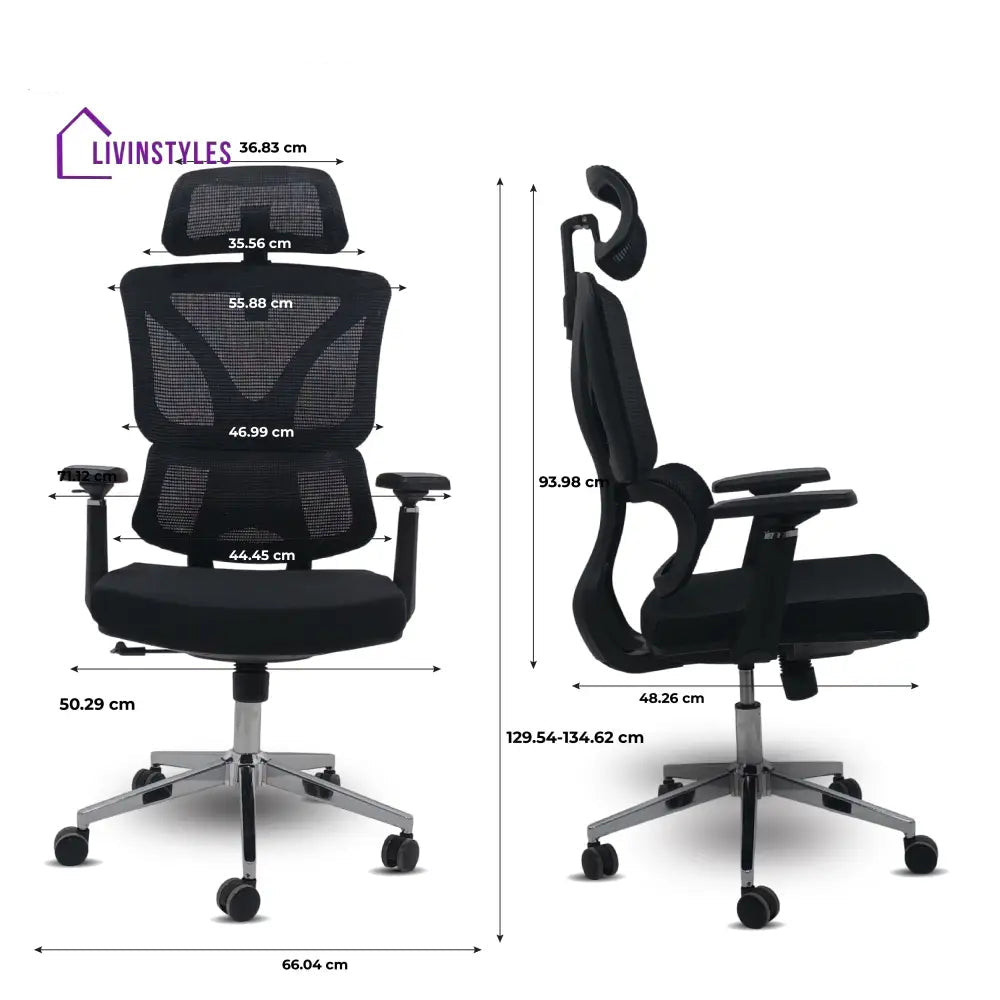 Black Ergo Gladiator Executive Office Chair with Head Rest