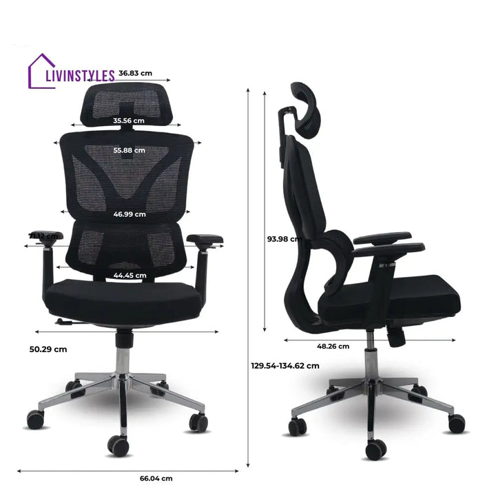 Black Ergo Gladiator Executive Office Chair with Head Rest