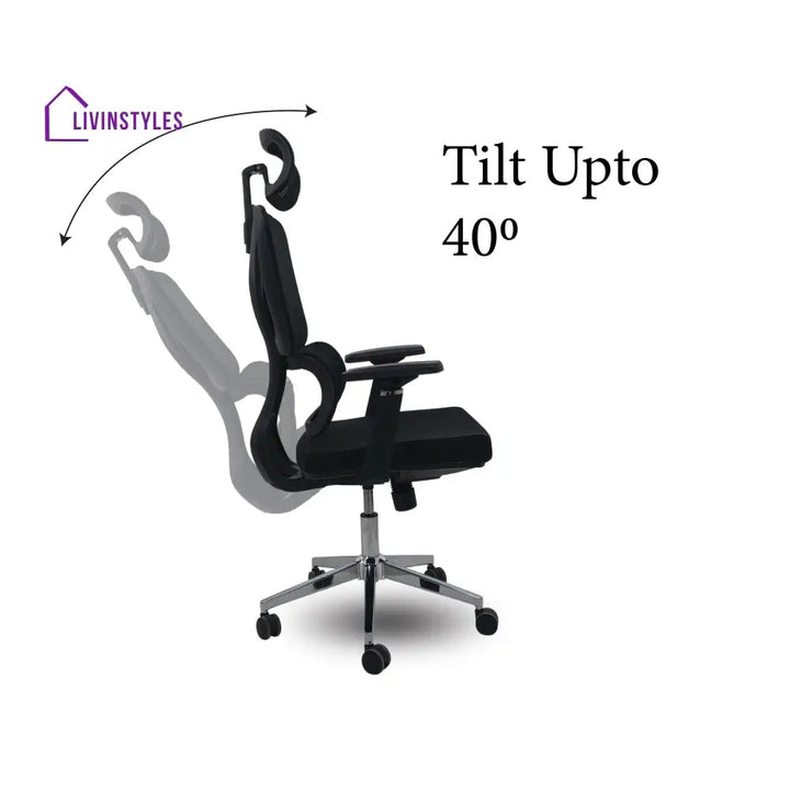 Black Ergo Gladiator Executive Office Chair with Head Rest