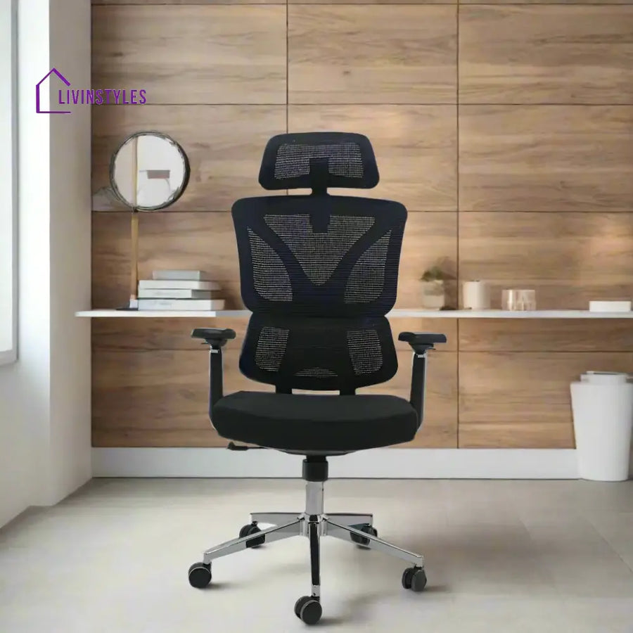 Black Ergo Gladiator Executive Office Chair with Head Rest