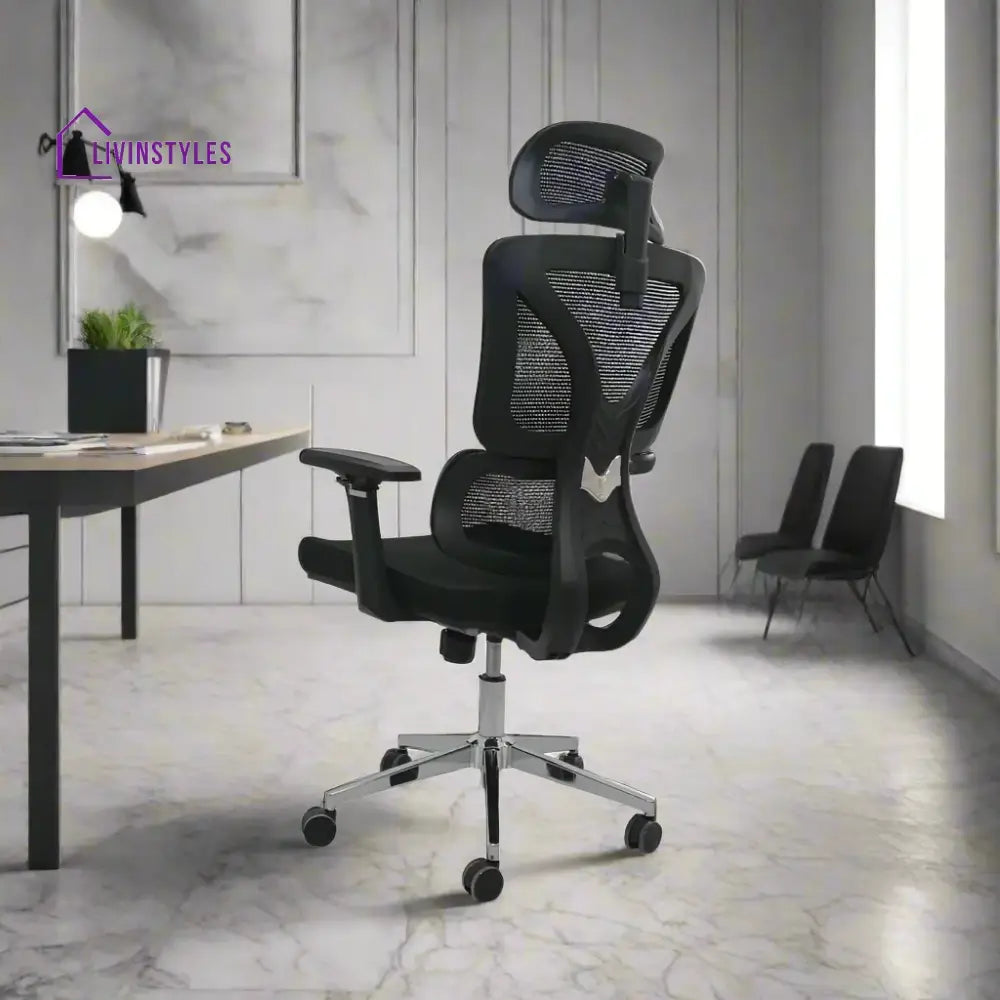 Black Ergo Gladiator Executive Office Chair with Head Rest