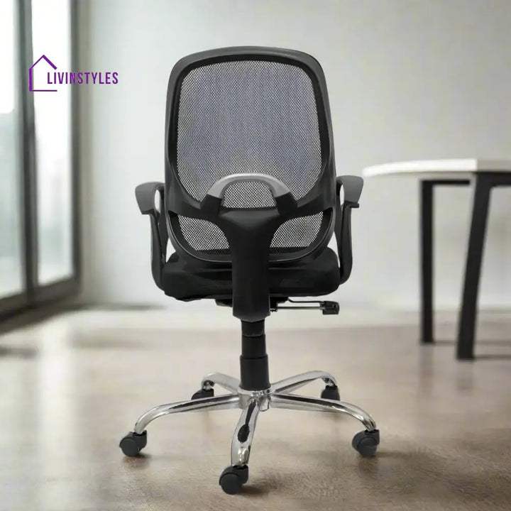 Black Mist Mesh Mid Height Ergonomic Office Visitor Chair