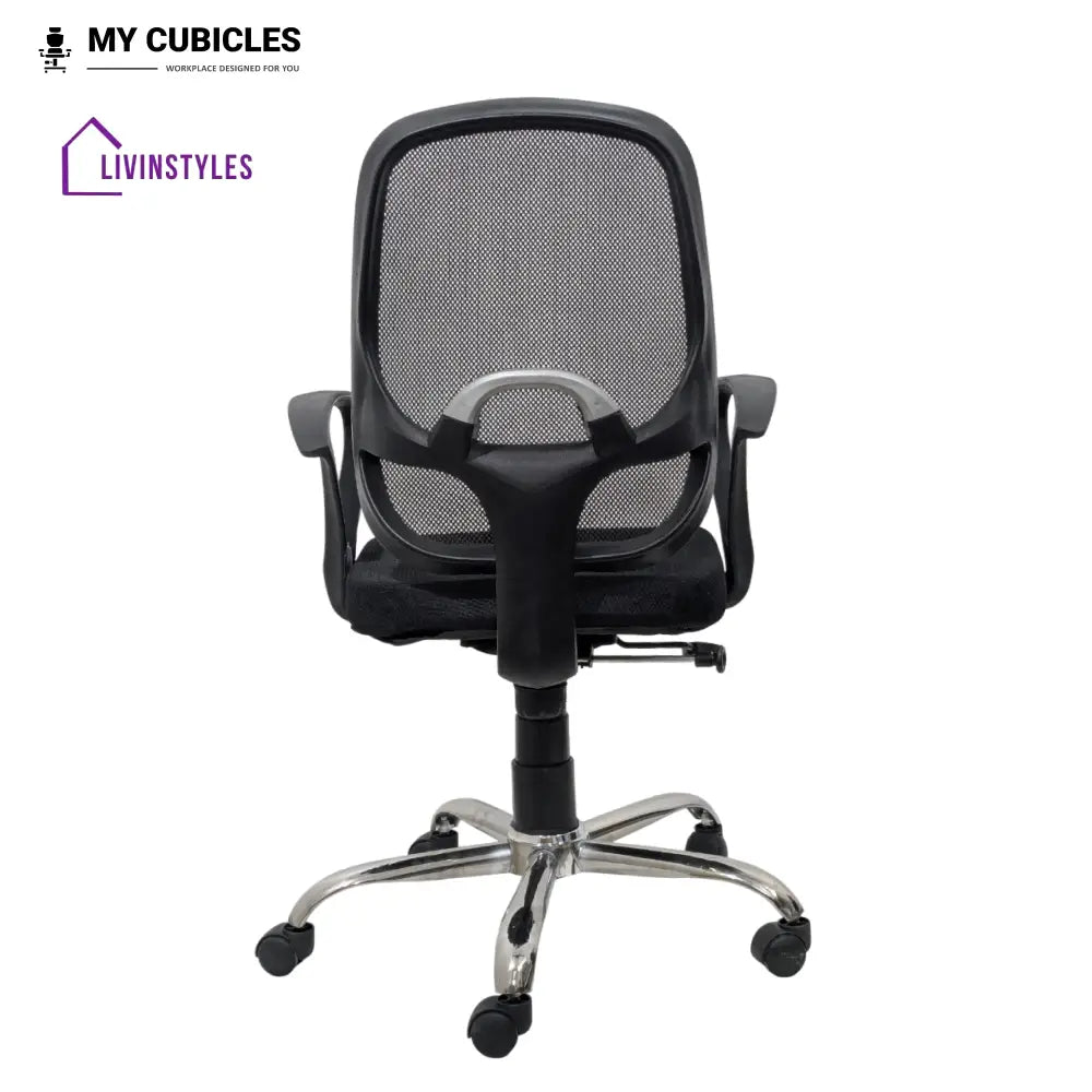 Black Mist Mesh Mid Height Ergonomic Office Visitor Chair