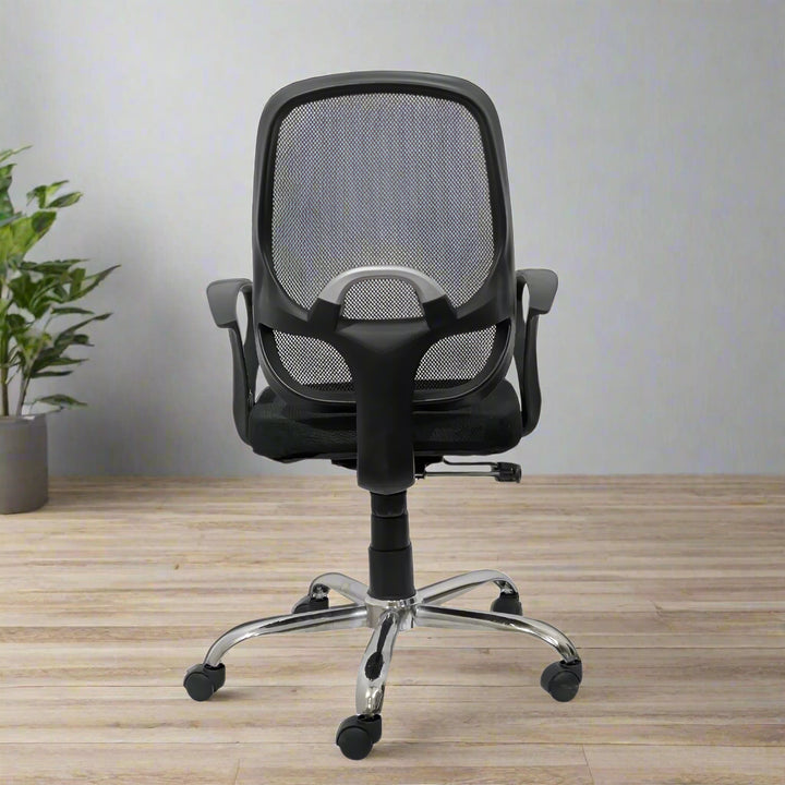 Black Mist Mesh Mid Height Ergonomic Office Visitor Chair