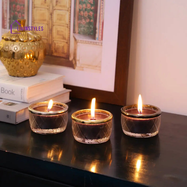 Black Velvet Scented Candle Jar With Golden Ring