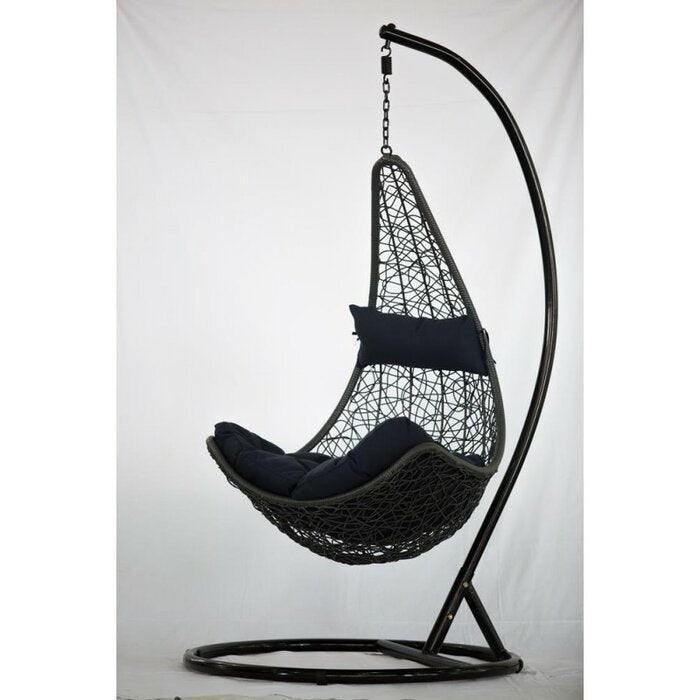 Allesi Single Seater Hanging Swing With Stand For Balcony , Garden Swing (Dark Brown)
