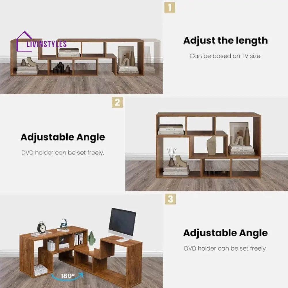 Blakely Wooden Finish Tv Unit Stand for Living Room