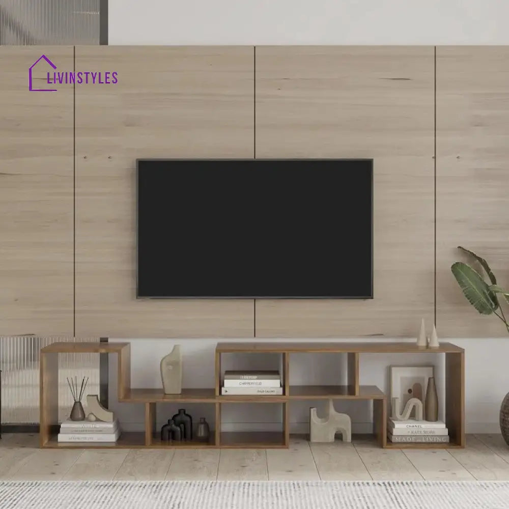 Blakely Wooden Finish Tv Unit Stand for Living Room