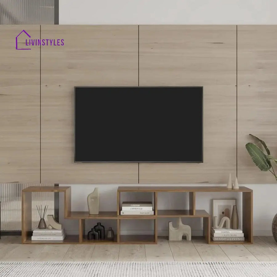 Blakely Wooden Finish Tv Unit Stand for Living Room