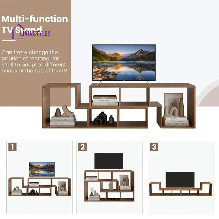 Blakely Wooden Finish Tv Unit Stand for Living Room