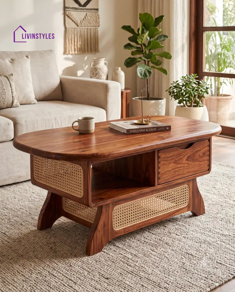 Blanche Wooden Coffee Table for Living Room | Tea Table | Teapoy | Center table