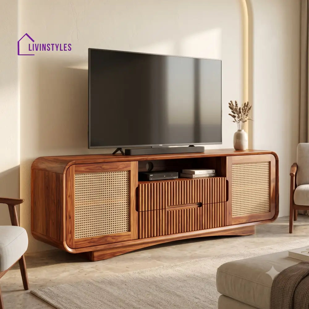 Blandine Solid Sheesham Wood Tv Unit for Living Room | Tv Cabinet | Tv Console Unit