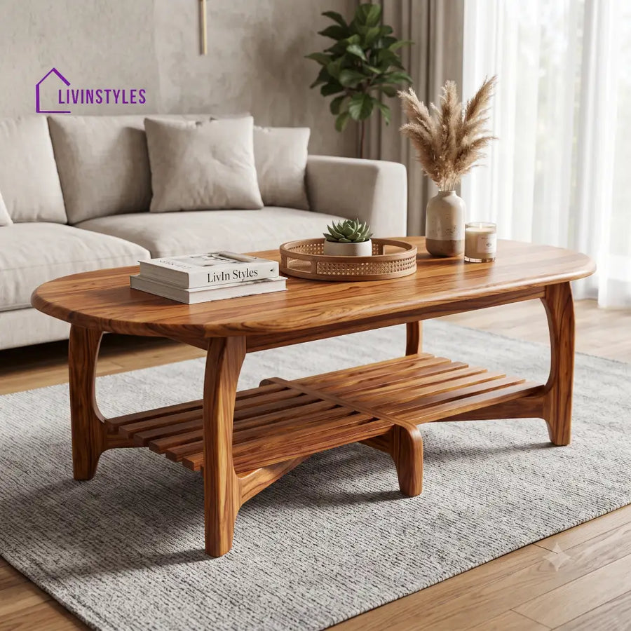 Blandine Wooden Coffee Table for Living Room | Tea Table | Teapoy | Center table