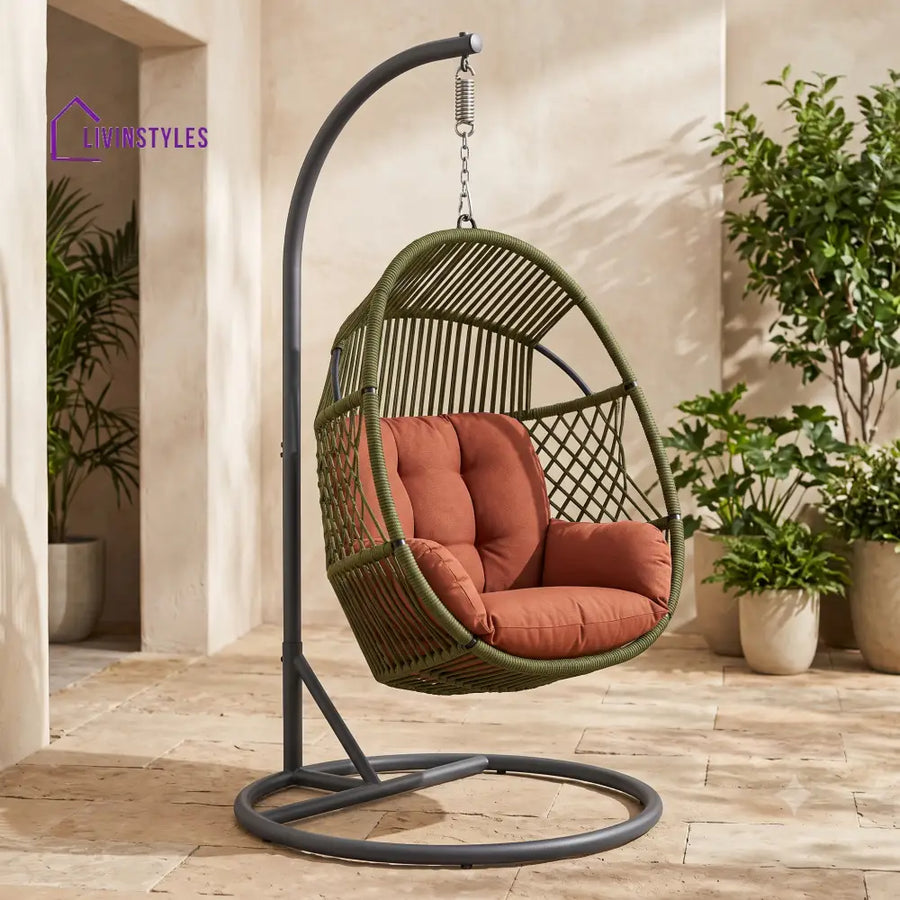 Blanka Premium MS Frame with Powder Coated Outdoor Swing Chair with Stand