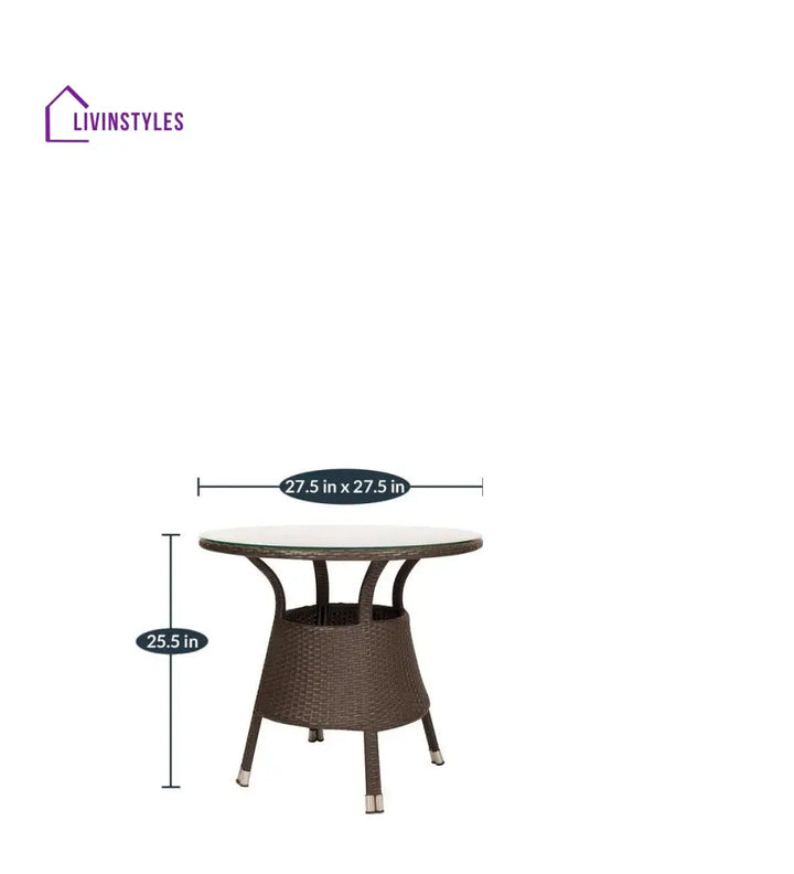 Blaze Outdoor Patio Seating Set 2 Chairs and 1 Table Set (Brown) - Coffee Table Sets