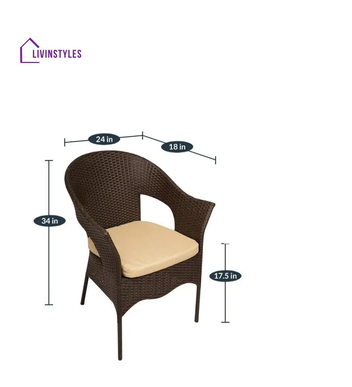Blaze Outdoor Patio Seating Set 2 Chairs and 1 Table Set (Brown) - Coffee Table Sets