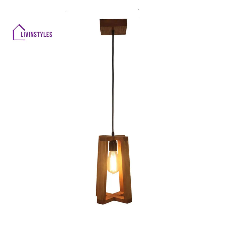 Blender Brown Wooden Single Hanging Lamp Lamps