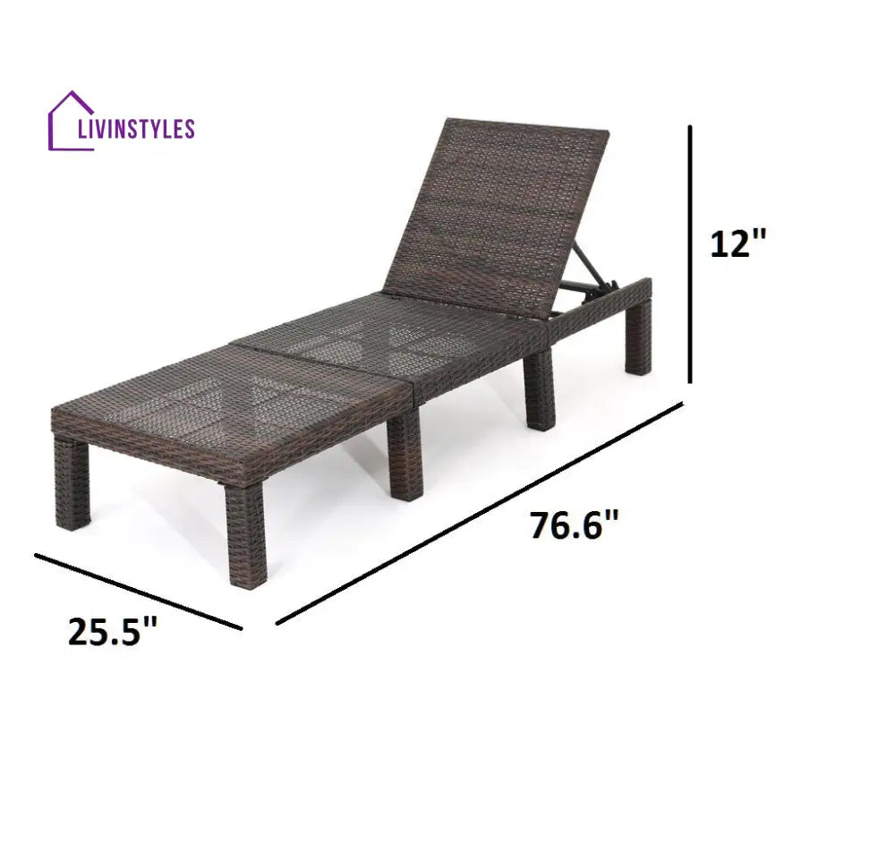 Bliss Outdoor Swimming Poolside Lounger (Brown) - Loungers