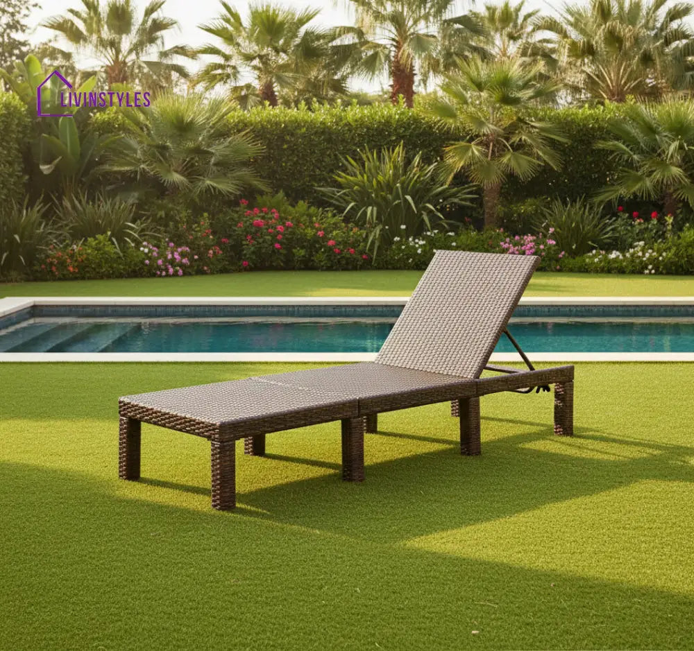 Bliss Outdoor Swimming Poolside Lounger (Brown) - Loungers