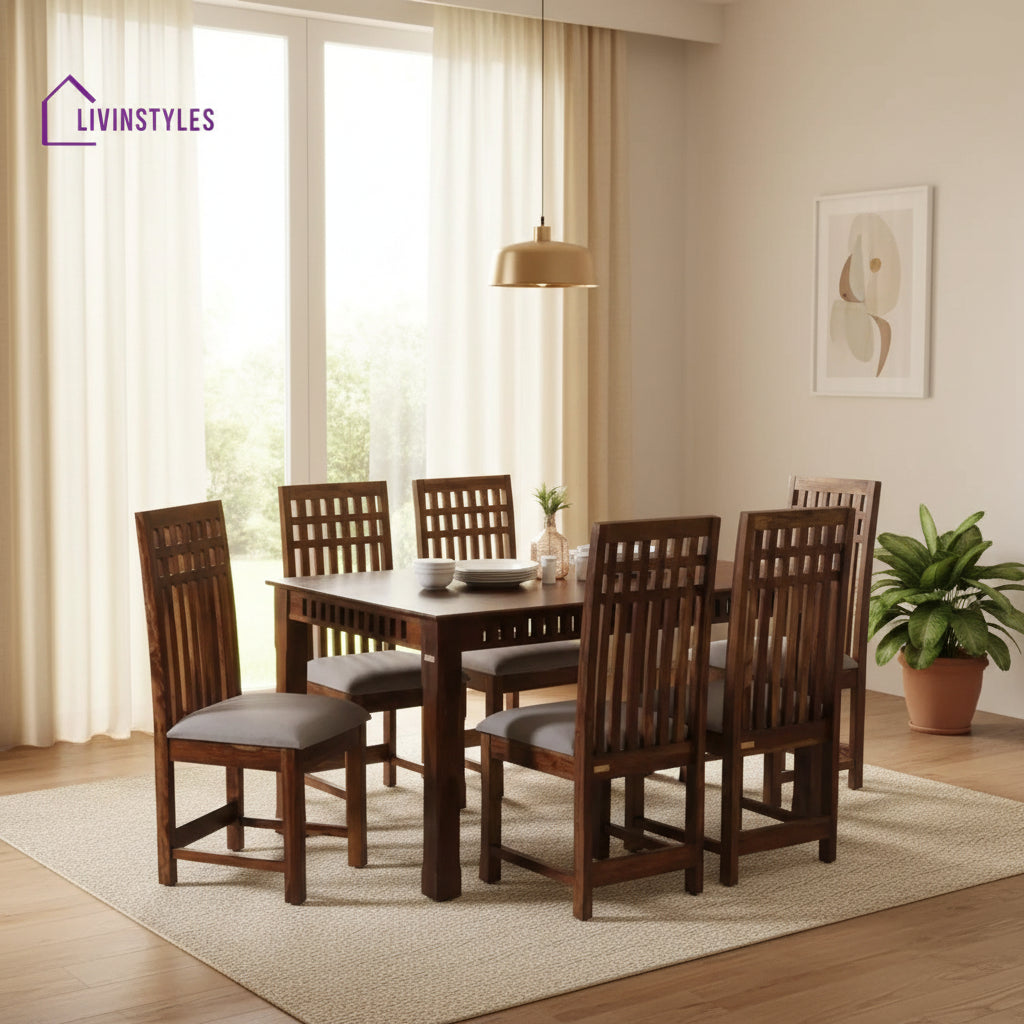 Bliss Sheesham Wood 6 Seater Dining Set Dining Set