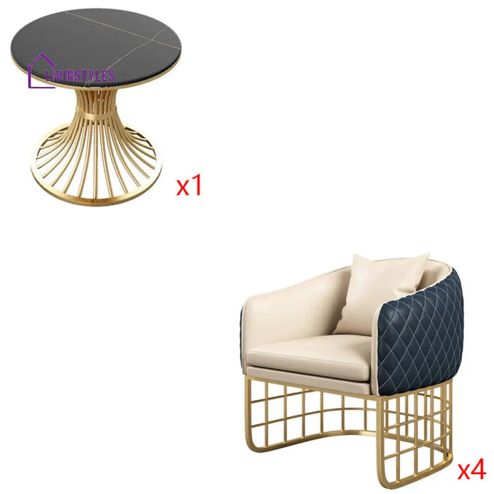 Bliss Stainless Steel Dining Table Set