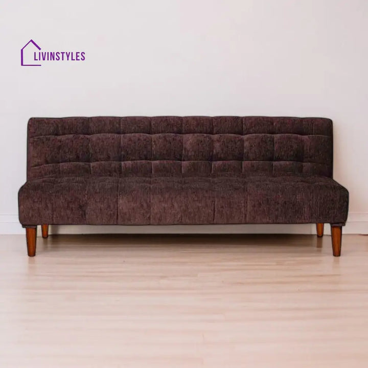 Cleo 4 Seater Click Clack Sofa cum Bed In Brown Colour