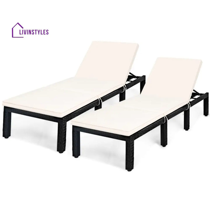 Bloom Outdoor Swimming Poolside Lounger Set of 2 (Black) - Loungers