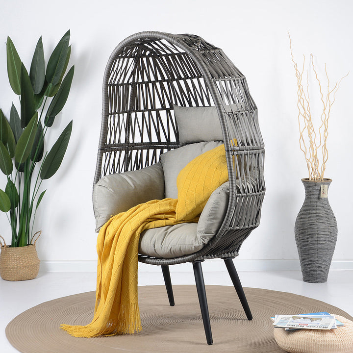 Pino Single Seater Swing Basket For Balcony & Garden (Grey)