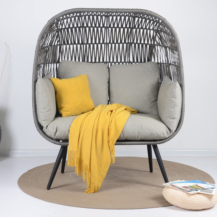 Fraga Double Seater Swing Basket For Balcony & Garden (Grey)