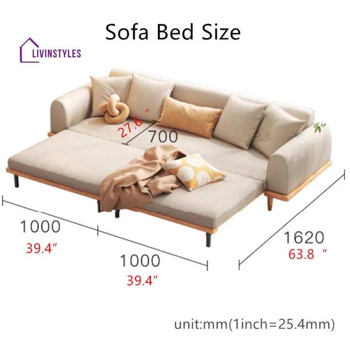 Japandi Minimalism Solid Wood Sofa Bed SOFA BED