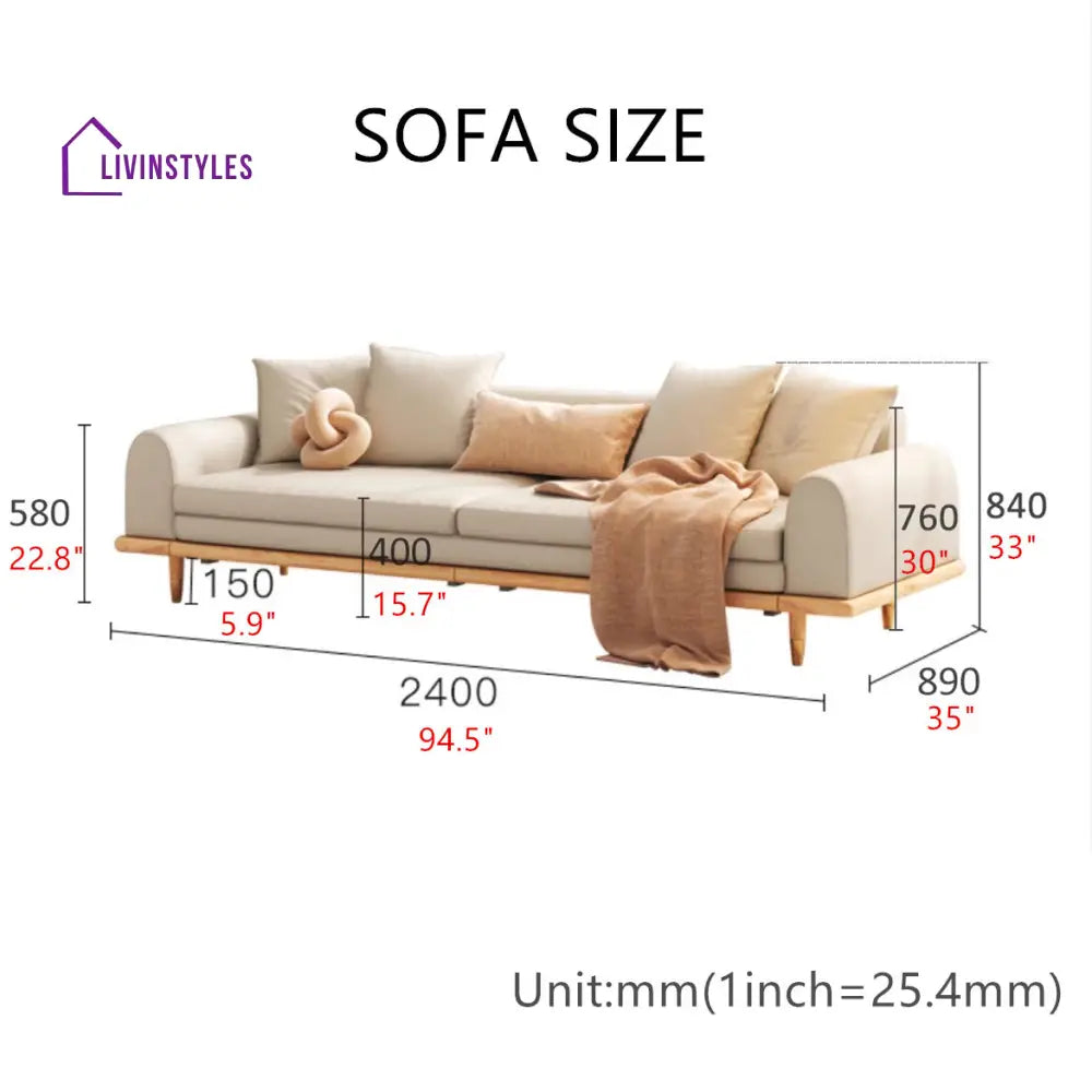 Japandi Minimalism Solid Wood Sofa Bed SOFA BED