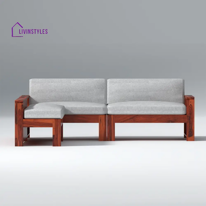 Bogdan L Shape Sheesham Wood Sofa In Light Honey sofa
