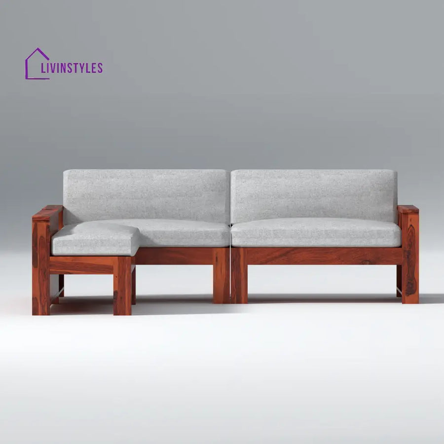 Bogdan L Shape Sheesham Wood Sofa In Light Honey sofa