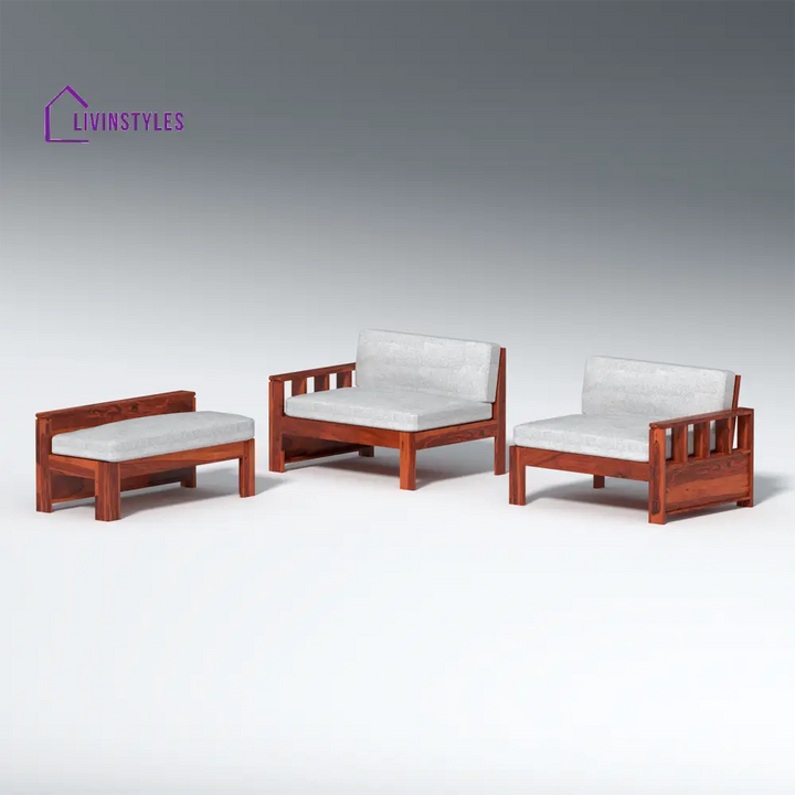 Bogdan L Shape Sheesham Wood Sofa In Light Honey sofa