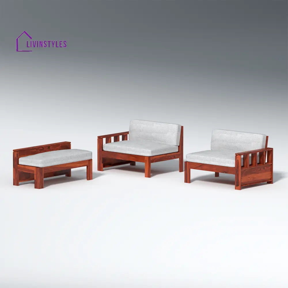 Bogdan L Shape Sheesham Wood Sofa In Light Honey sofa