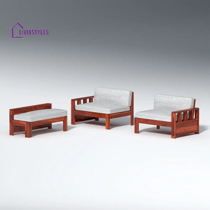 Bogdan L Shape Sheesham Wood Sofa In Light Honey sofa