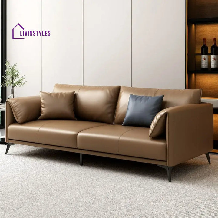 Bogdan Leatherette 3 Seater Sofa for Living Room
