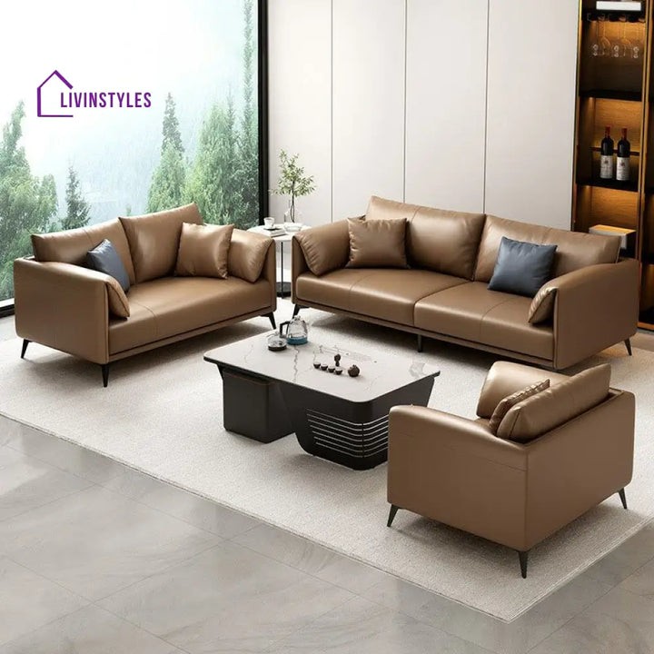 Bogdan Leatherette 3 Seater Sofa for Living Room
