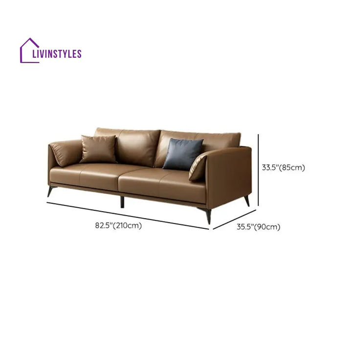 Bogdan Leatherette 3 Seater Sofa for Living Room