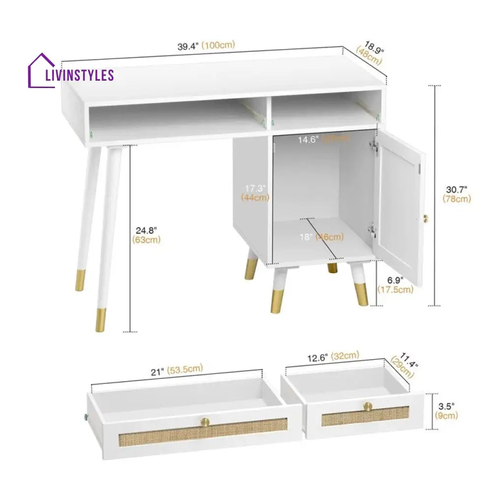 Bogdan Solid Wood Study Table for Students