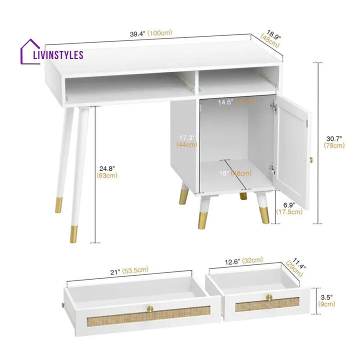 Bogdan Solid Wood Study Table for Students