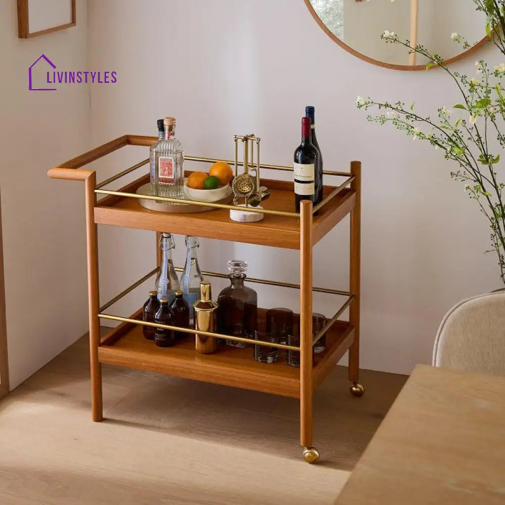 Bohdan Mid-Century Bar Trolley Cart