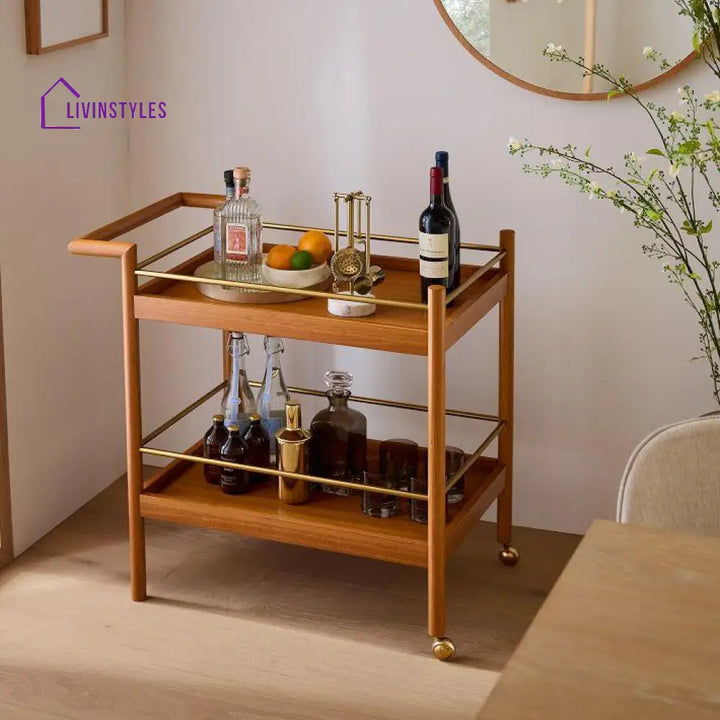 Bohdan Mid-Century Bar Trolley Cart