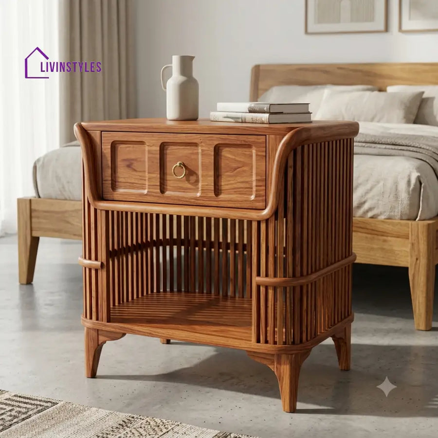 Bolanle Premium Wooden Bedside Table | Side Table for Bedroom
