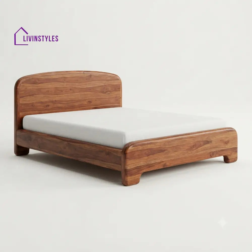 Bongi Wooden Double Bed | King Size Bed | Queen Size Bed - Bed Without Storage