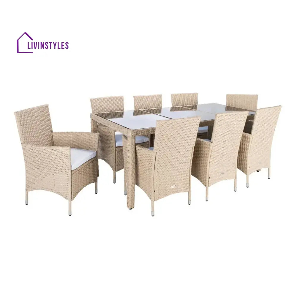 Bongiwe 9-Piece Outdoor Rattan Wicker Dinning Table Set - Dining Set
