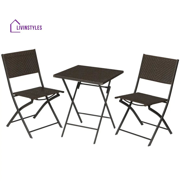 Boni Outdoor Patio Seating Set 2 Chairs and 1 Table Set (Dark Brown) - Coffee Table Sets